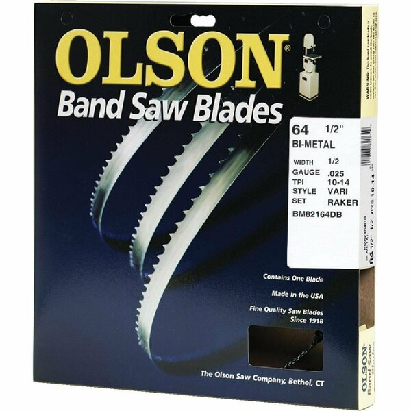 Olson Saw Olson 64-1/2 In. x 1/2 In. 10/14 TPI Vari Metal Cutting Band Saw Blade BM82164DB